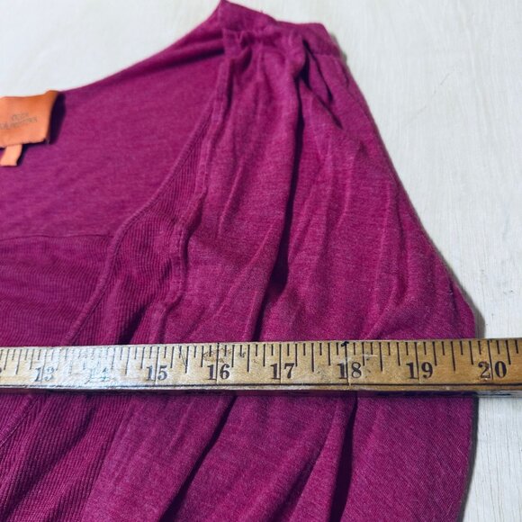 Olga Kapustina Womens Sleeveless Drape V-Neck Blouse Bordeaux Rayon & Spandex Si - Picture 4 of 7